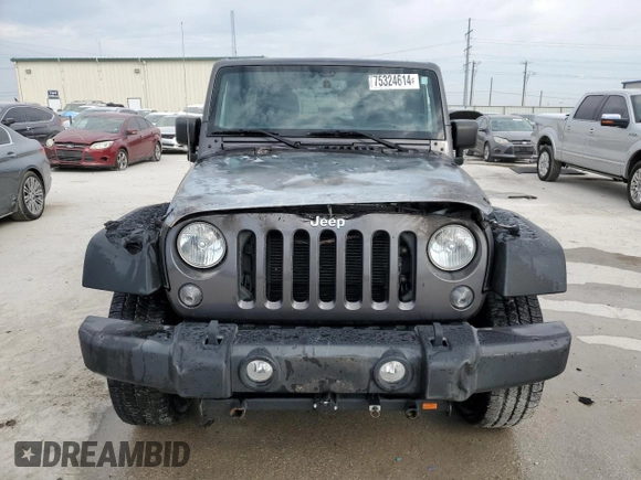2018 Jeep Wrangler JK Unlimited Sport S with VIN 1C4BJWDG9JL835451, listed as a Copart auction lot 75324614 with 0 mi miles and Non Repairable. Bid and sale history available at carsss.com. Image 5.