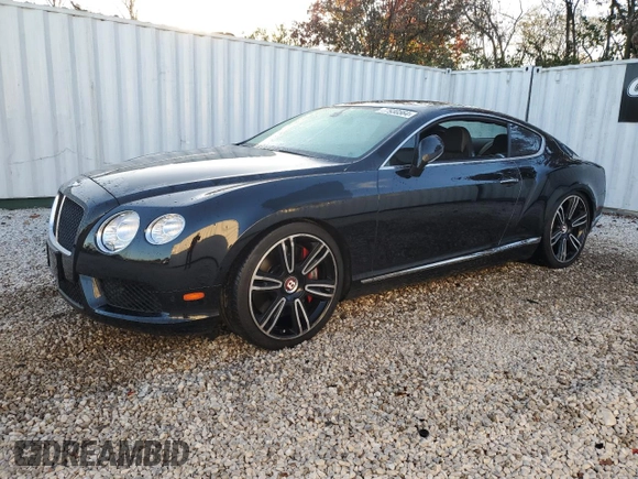 2013 Bentley Continental GT with VIN SCBFT7ZAXDC081537, listed as a Copart auction lot 77930564 with 31,107 mi miles and Salvage Title. Bid and sale history available at DreamBid. Image 1.