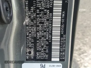 2012 Toyota Camry L with VIN 4T4BF1FK9CR172208, listed as a Copart auction lot 70824394 with Not Provided miles and Salvage Title. Bid and sale history available at DreamBid. Image 12.