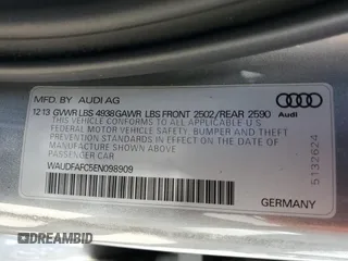2014 Audi A6 Premium Plus with VIN WAUDFAFC5EN098909, listed as a Copart auction lot 88348415 with 71,878 mi miles and Clean title. Bid and sale history available at DreamBid. Image 12.