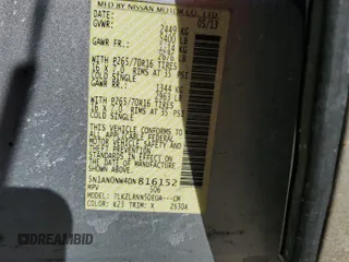 2013 Nissan Xterra S с VIN 5N1AN0NW4DN816152, выставлен на аукционе Copart как лот 42229365 с пробегом 95 443 миль миль и Списание • Salvage title. История ставок и продаж доступна на DreamBid. Изображение 16.