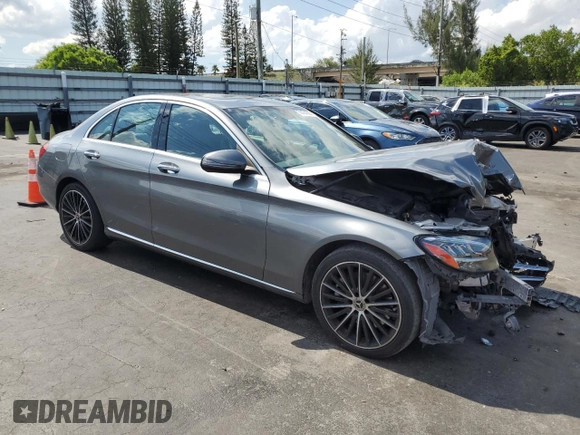 2021 Mercedes-Benz C 300 with VIN W1KWF8DB1MR623993, listed as a Copart auction lot 56164565 with 43,011 mi miles and Salvage title. Bid and sale history available at DreamBid. Image 4.