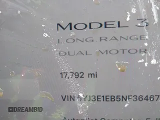 2022 Tesla Model 3 Long Range with VIN 5YJ3E1EB5NF364678, listed as a IAAI auction lot 41570361 with 17,792 mi miles. Bid and sale history available at carsss.com. Image 7.