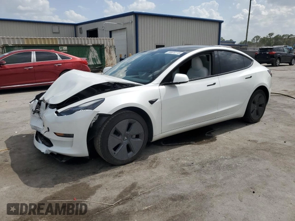 2023 Tesla Model 3 with VIN 5YJ3E1EA8PF499535, listed as a Copart auction lot 59974115 with 18,365 mi miles and Salvage title. Bid and sale history available at DreamBid. Image 1.