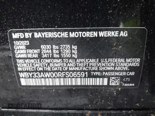 2024 BMW i4 M50 z VIN WBY33AW00RFS06591, wystawiony jako IAAI lot #41863252 z przebiegiem 15 260 mil mil oraz . Historia ofert i sprzedaży dostępna na DreamBid. Obrazek 9.