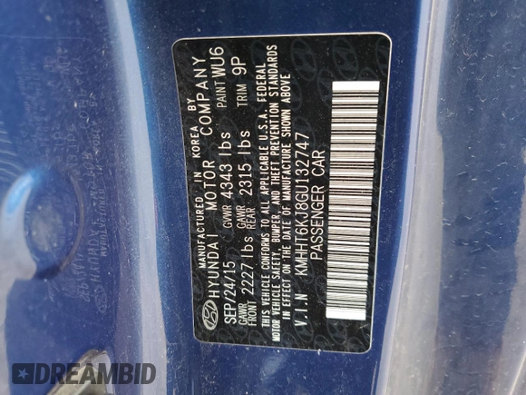 2016 Hyundai Genesis Coupe 3.8L Base with VIN KMHHT6KJ8GU132747, listed as a Copart auction lot 84431054 with 111,173 mi miles and Non Repairable. Bid and sale history available at carsss.com. Image 12.