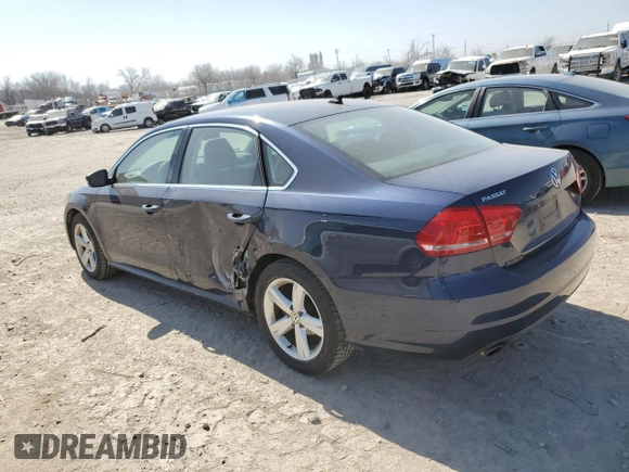 2013 Volkswagen Passat SE w/Sunroof with VIN 1VWBP7A32DC144141, listed as a Copart auction lot 48797945 with 156,897 mi miles and Salvage Title. Bid and sale history available at carsss.com. Image 2.