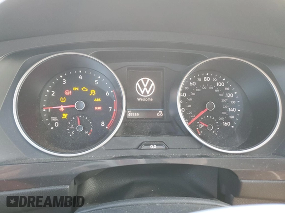 2021 Volkswagen Tiguan S with VIN 3VV1B7AX5MM022938, listed as a Copart auction lot 46370535 with 49,559 mi miles and Salvage Title. Bid and sale history available at DreamBid. Image 9.