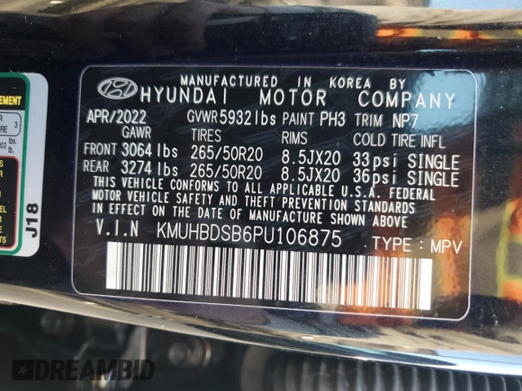 2023 Genesis GV80 with VIN KMUHBDSB6PU106875, listed as a Copart auction lot 43362265 with 38,739 mi miles and Salvage title. Bid and sale history available at DreamBid. Image 14.