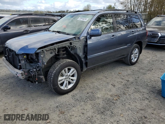 2007 Toyota Highlander Hybrid with VIN JTEHW21A970046744, listed as a Copart auction lot 72814474 with 80,305 mi miles and Salvage Title. Bid and sale history available at carsss.com. Image 1.