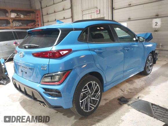 2022 Hyundai Kona N Line with VIN KM8K3CA3XNU840731, listed as a IAAI auction lot 41865602 with 22,247 mi miles. Bid and sale history available at carsss.com. Image 4.