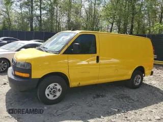 2021 GMC Savana Cargo with VIN 1GTW7AFP4M1176601, listed as a Copart auction lot 53842685 with 153,960 mi miles and Clean Title. Bid and sale history available at carsss.com. Image 1.