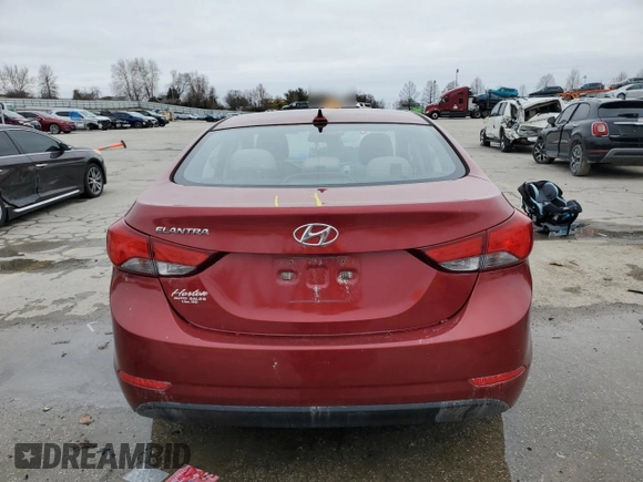 2016 Hyundai Elantra SE with VIN 5NPDH4AE6GH665252, listed as a Copart auction lot 47751005 with 164,901 mi miles and Salvage Title. Bid and sale history available at carsss.com. Image 6.