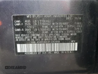 2015 Subaru Outback Premium with VIN 4S4BSADC8F3265698, listed as a Copart auction lot 52197425 with 151,367 mi miles and Salvage Title. Bid and sale history available at DreamBid. Image 13.