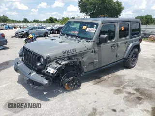 2020 Jeep Wrangler Unlimited Willys with VIN 1C4HJXDN7LW337975, listed as a Copart auction lot 58839085 with Not provided miles and Non repairable. Bid and sale history available at DreamBid. Image 1.