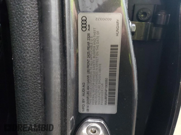 2015 Audi S3 2.0T Premium Plus with VIN WAUBFGFF4F1063050, listed as a Copart auction lot 80564044 with 109,474 mi miles and Salvage Title. Bid and sale history available at carsss.com. Image 12.