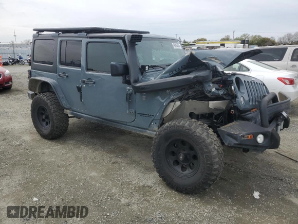 2015 Jeep Wrangler Unlimited Rubicon with VIN 1C4BJWFG7FL674201, listed as a Copart auction lot 49466455 with 0 mi miles and Salvage Title. Bid and sale history available at carsss.com. Image 4.