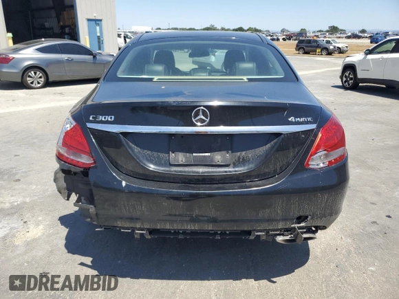 2016 Mercedes-Benz C 300 Luxury with VIN 55SWF4KB8GU137227, listed as a Copart auction lot 57809045 with 125,785 mi miles and Salvage title. Bid and sale history available at DreamBid. Image 6.