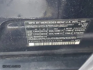 2003 Mercedes-Benz M-Class 3.7L with VIN 4JGAB57E33A421704, listed as a IAAI auction lot 41404597 with 192,078 mi miles. Bid and sale history available at carsss.com. Image 9.