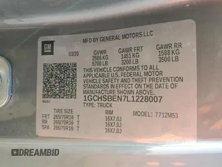 2020 Chevrolet Colorado 2WD Work Truck z VIN 1GCHSBEN7L1228007, wystawiony jako Copart lot #43006315 z przebiegiem 63 417 mil mil oraz Szkoda całkowita • Salvage title. Historia ofert i sprzedaży dostępna na DreamBid. Obrazek 13.