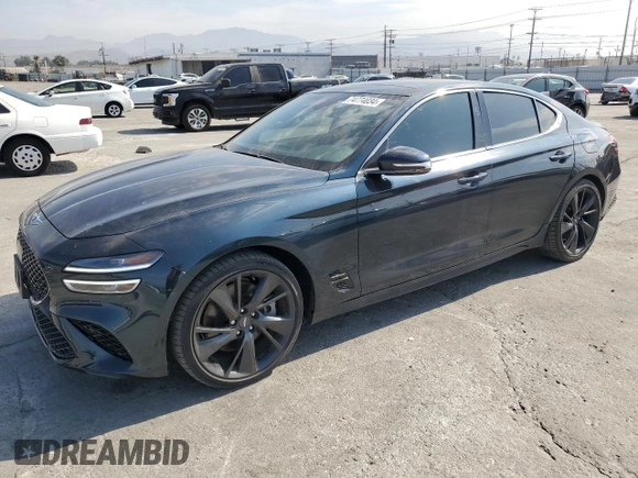 2022 Genesis G70 3.3T with VIN KMTG54TE2NU082023, listed as a Copart auction lot 74774034 with 17,411 mi miles and Salvage Title. Bid and sale history available at carsss.com. Image 1.