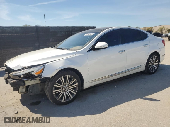 2014 Kia Cadenza Premium with VIN KNALN4D72E5148526, listed as a Copart auction lot 47541465 with 166,339 mi miles and Clean Title. Bid and sale history available at carsss.com. Image 1.