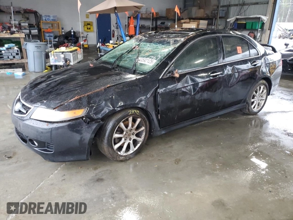 2008 Acura TSX Nav with VIN JH4CL96918C006087, listed as a Copart auction lot 43592125 with 222,073 mi miles and Salvage title. Bid and sale history available at DreamBid. Image 1.