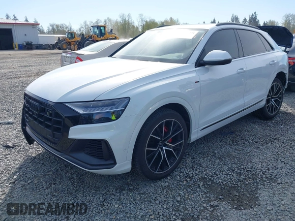 2023 Audi Q8 Premium Plus with VIN WA1EVBF17PD021816, listed as a IAAI auction lot 42024241 with 26,240 mi miles and . Bid and sale history available at DreamBid. Image 2.