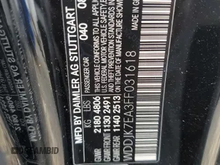 2015 Mercedes-Benz SL 63 AMG with VIN WDDJK7EA3FF031618, listed as a Copart auction lot 50321245 with 27,889 mi miles and Salvage title. Bid and sale history available at DreamBid. Image 12.