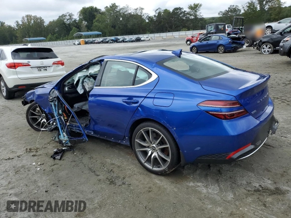 2022 Genesis G70 2.0T with VIN KMTG34TA1NU093128, listed as a Copart auction lot 72120864 with 37,054 mi miles and Salvage Title. Bid and sale history available at DreamBid. Image 2.