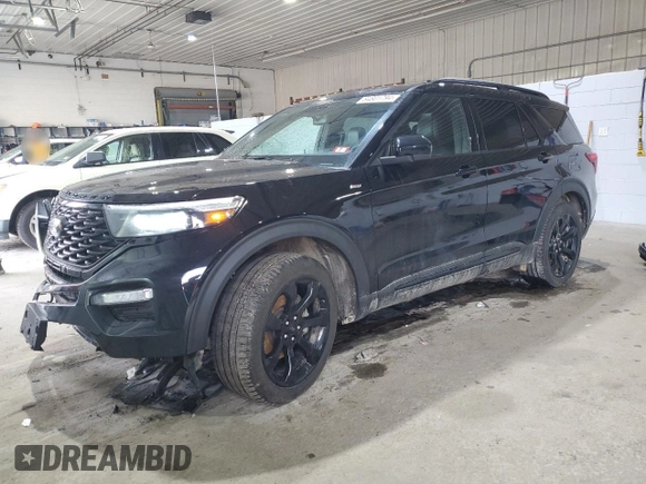 2022 Ford Explorer ST-Line with VIN 1FMSK8KH1NGC15546, listed as a Copart auction lot 84801794 with 37,745 mi miles and Salvage Title. Bid and sale history available at carsss.com. Image 1.