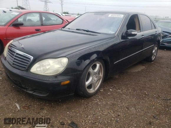 2004 Mercedes-Benz S-Class with VIN WDBNG75J34A416313, listed as a Copart auction lot 60552654 with 0 mi miles and Clean Title. Bid and sale history available at carsss.com. Image 1.