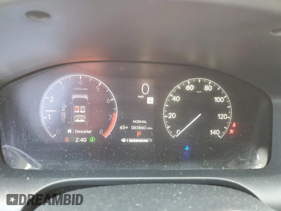 2024 Honda HR-V Sport with VIN 3CZRZ2H59RM763213, listed as a Copart auction lot 52388375 with 65,860 mi miles and Salvage title. Bid and sale history available at DreamBid. Image 9.