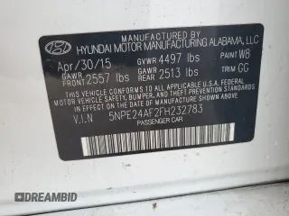 2015 Hyundai Sonata SE z VIN 5NPE24AF2FH232783, wystawiony jako Copart lot #59675925 z przebiegiem 100 748 mil mil oraz Czysty tytuł • Clean title. Historia ofert i sprzedaży dostępna na DreamBid. Obrazek 12.