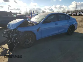 2021 BMW M3 Competition with VIN WBS33AY06MFL32132, listed as a Copart auction lot 83943864 with 0 mi miles and Salvage Title. Bid and sale history available at carsss.com. Image 1.