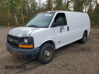2006 Chevrolet Express Cargo z VIN 1GCHG35U761242721, wystawiony jako Copart lot #75036204 z przebiegiem 253 979 mil mil oraz Czysty tytuł • Clean title. Historia ofert i sprzedaży dostępna na DreamBid. Obrazek 1.