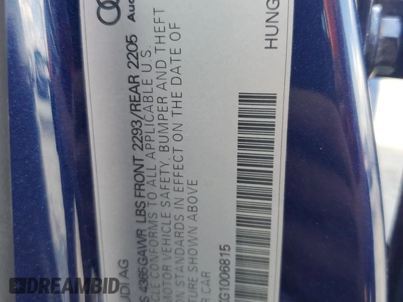 2016 Audi A3 Premium z VIN WAUA7GFFXG1006815, wystawiony jako Copart lot #64017724 z przebiegiem 68 159 mil mil oraz Szkody całkowita. Historia ofert i sprzedaży dostępna na DreamBid. Obrazek 12.
