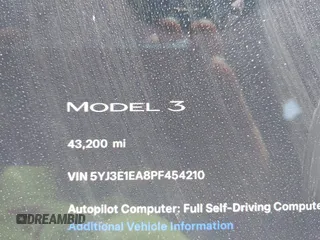 2023 Tesla Model 3 with VIN 5YJ3E1EA8PF454210, listed as a IAAI auction lot 42326822 with 43,200 mi miles and . Bid and sale history available at DreamBid. Image 16.