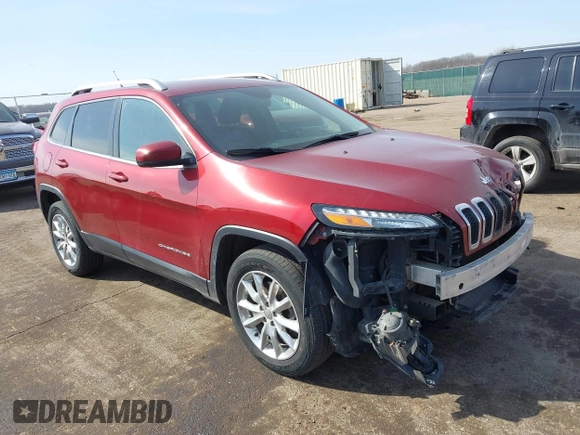 2015 Jeep Cherokee Limited with VIN 1C4PJMDSXFW577462, listed as a IAAI auction lot 41788083 with 155,120 mi miles and . Bid and sale history available at DreamBid. Image 1.