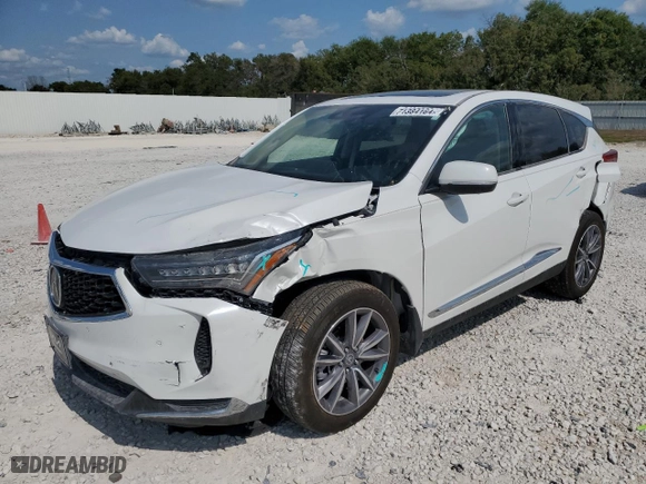 2022 Acura RDX w/Technology Package with VIN 5J8TC1H57NL006380, listed as a Copart auction lot 71384164 with 11,103 mi miles and Salvage Title. Bid and sale history available at carsss.com. Image 1.