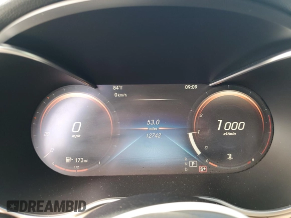 2021 Mercedes-Benz C 300 with VIN W1KWF8DB4MR606086, listed as a Copart auction lot 66220565 with 12,742 mi miles and Clean title. Bid and sale history available at DreamBid. Image 9.