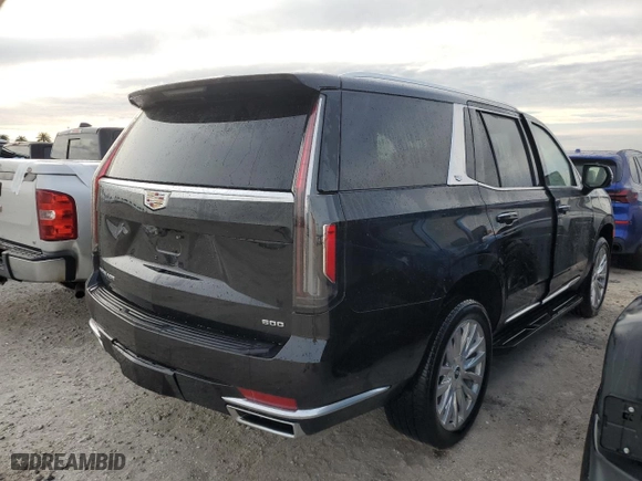 2024 Cadillac Escalade Premium Luxury with VIN 1GYS4BKL5RR109928, listed as a Copart auction lot 76373354 with 4,962 mi miles and Non Repairable. Bid and sale history available at carsss.com. Image 3.