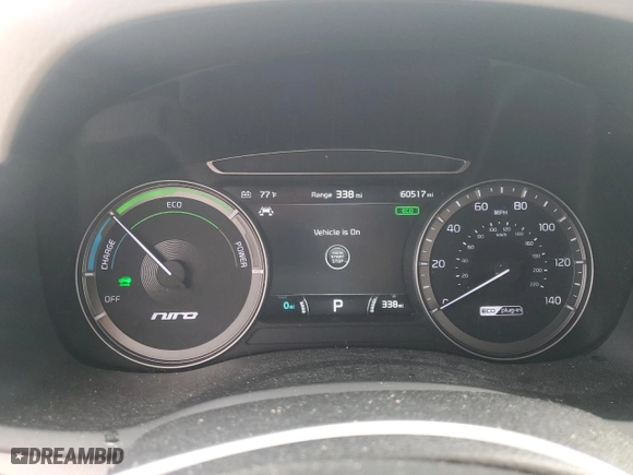 2019 Kia Niro Plug-In Hybrid EX Premium with VIN KNDCC3LD2K5344746, listed as a Copart auction lot 51823025 with 60,517 mi miles and Salvage Title. Bid and sale history available at carsss.com. Image 9.