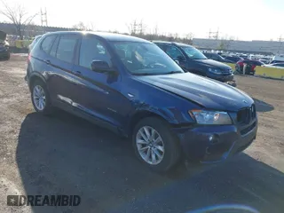 2013 BMW X3 xDrive28i with VIN 5UXWX9C54D0A26478, listed as a IAAI auction lot 41909253 with 125,938 mi miles. Bid and sale history available at carsss.com. Image 1.