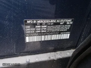 2023 Mercedes-Benz EQB with VIN W1N9M0KB4PN049332, listed as a Copart auction lot 65918444 with 388 mi miles and Salvage Title. Bid and sale history available at carsss.com. Image 13.