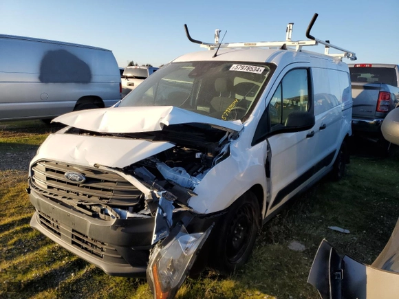 2021 Ford Transit Connect Van XL with VIN NM0LS7E29M1487108, listed as a Copart auction lot 57978534 with 44,410 mi miles and Salvage Title. Bid and sale history available at carsss.com. Image 1.