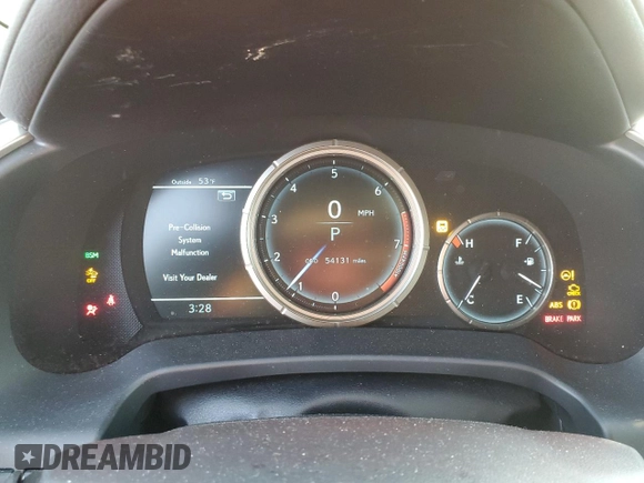 2022 Lexus RX 350 F Sport with VIN 2T2SZMDA3NC318017, listed as a Copart auction lot 86857654 with 54,131 mi miles and Salvage title. Bid and sale history available at DreamBid. Image 9.