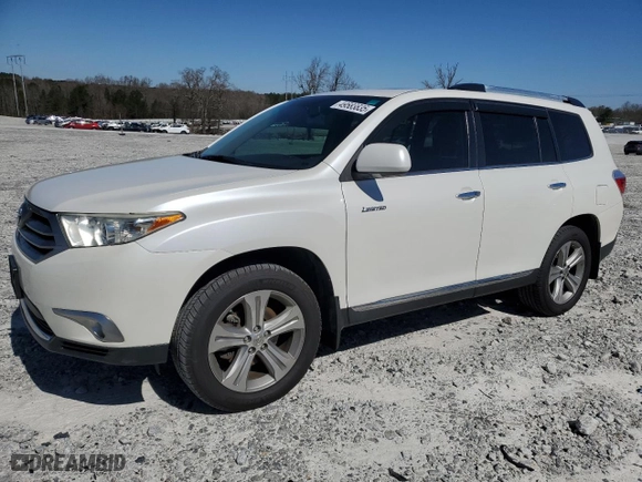 2013 Toyota Highlander Limited with VIN 5TDYK3EH7DS109622, listed as a Copart auction lot 49583835 with 162,856 mi miles and Salvage Title. Bid and sale history available at carsss.com. Image 1.