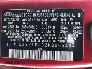 2021 Kia Sorento S with VIN 5XYRLDLC2MG005454, listed as a IAAI auction lot 41803821 with 81,894 mi miles and . Bid and sale history available at DreamBid. Image 9.