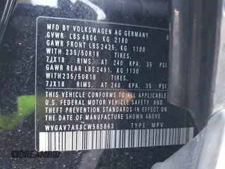 2012 Volkswagen Tiguan SE with VIN WVGAV7AX8CW565863, listed as a IAAI auction lot 41528643 with 122,569 mi miles and . Bid and sale history available at DreamBid. Image 9.